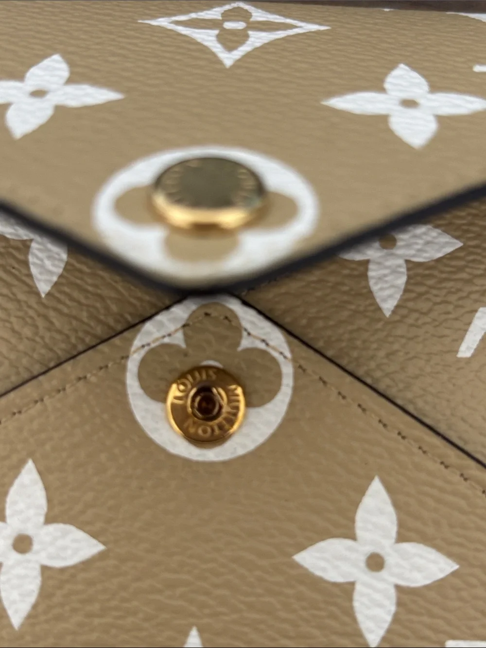 Louis Vuitton Tan Monogram Envelope Clutch with White LV Print